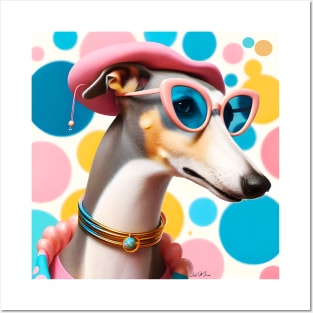 Stylish Greyhound Sighthound Fashionista Posters and Art